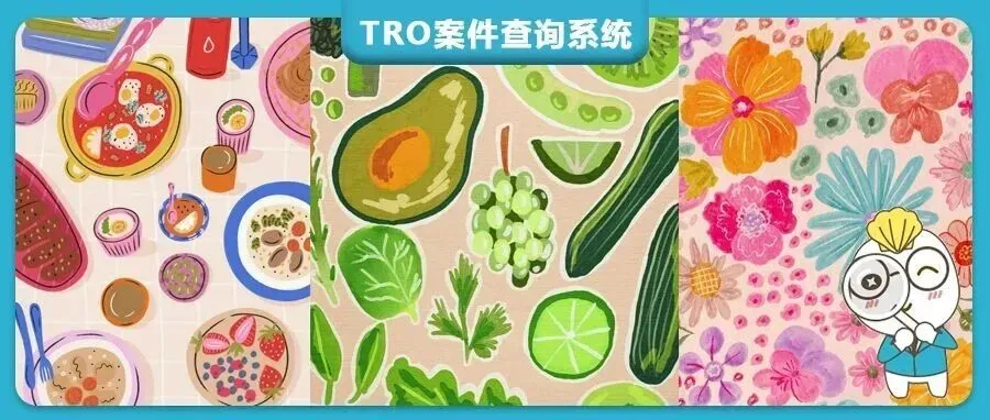 【25-cv-12876】6款Kartika Paramita的彩色插画TRO维权，美食/果蔬/几何网格等元素侵权风险高！