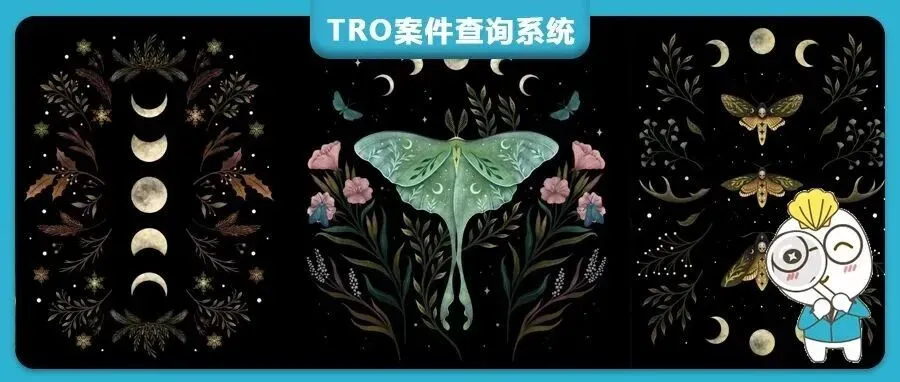 【25-cv-13298】7张奇幻夜景版权TRO维权炸锅!飞蛾、月亮、猫咪元素全中招，Yun Kyung Lee作品侵权风险高！