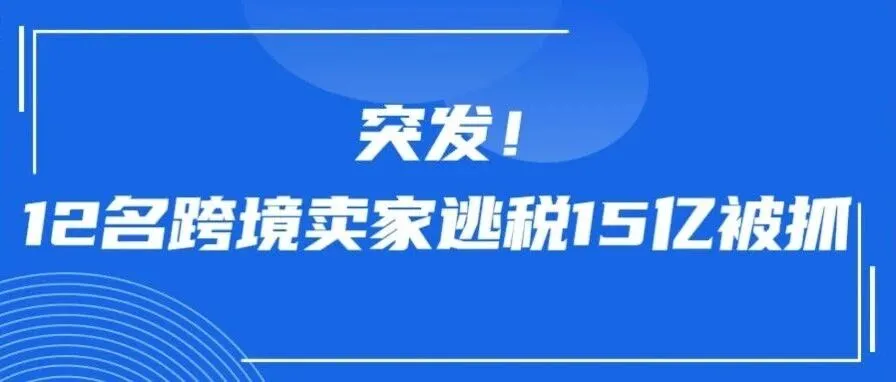 突发！12名跨境卖家逃税15亿被抓
