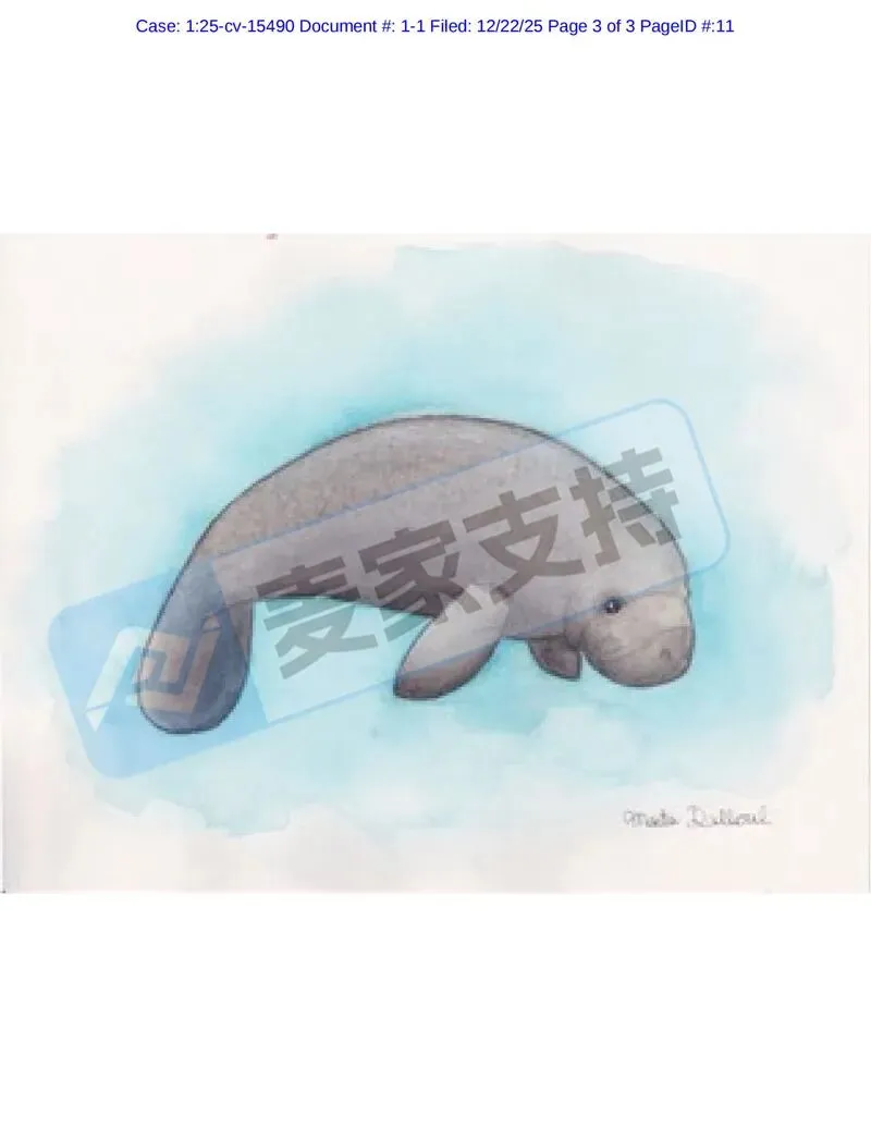 5-cv-15490，西班牙艺术家海牛作品维权，卖家速查自保！"