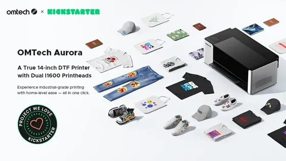 Aurora|A True 14-inch DTF Printer with Dual I1600 Printheads by OMTech »  FAQ — Kickstarter