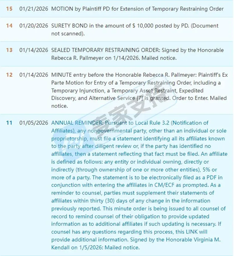 5-cv-13523，快拆相机背带夹隐匿维权，涉案账户资金已被TRO冻结！"
