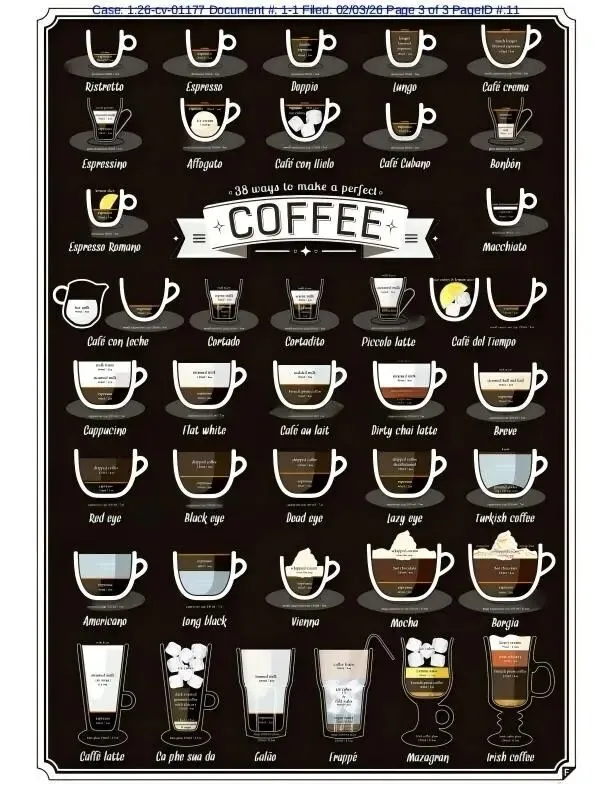 起诉几百个被告，Keith代理茶杯海报26-cv-1177和26-cv-1178狐狸动物和26-cv-1181猫猫和26-cv-1216俏皮女郎插画和26-cv-175酒吧摄影作品