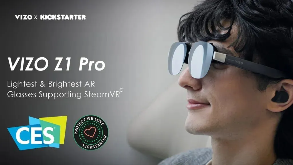 VIZO Z1 Pro - Lightest & Brightest AR Glasses For SteamVR by  JUNYU@woertec.com — Kickstarter