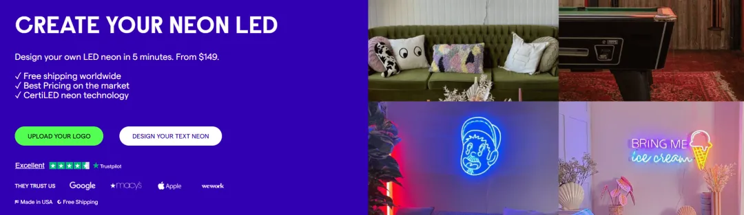 独立站优秀案例分析：霓虹灯品牌如何打造高溢价视觉体验？