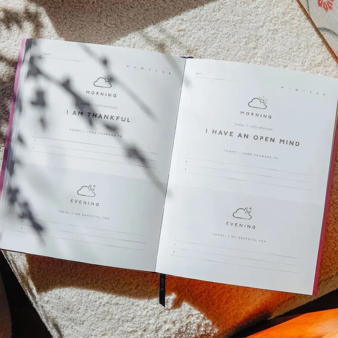 Papier Daily Gratitude Journal - Purple, 15.3 x 21.5cm | Kindness Hardback Cover Morning & Evening Reflection Notebook | Grounding Exercises & Affirmations for Happiness, Mindfulness & Positive Change : Amazon.co.uk: Stationery