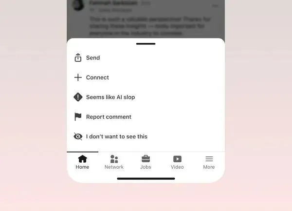 LinkedIn AI 斜坡按钮
