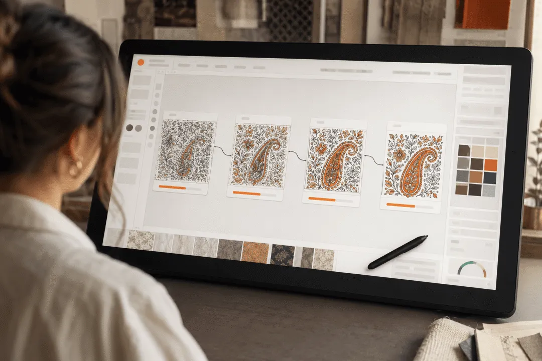 Agentic workflow running inside Textile Designer AI