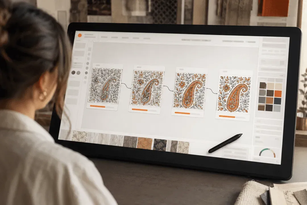 Agentic workflow running inside Textile Designer AI