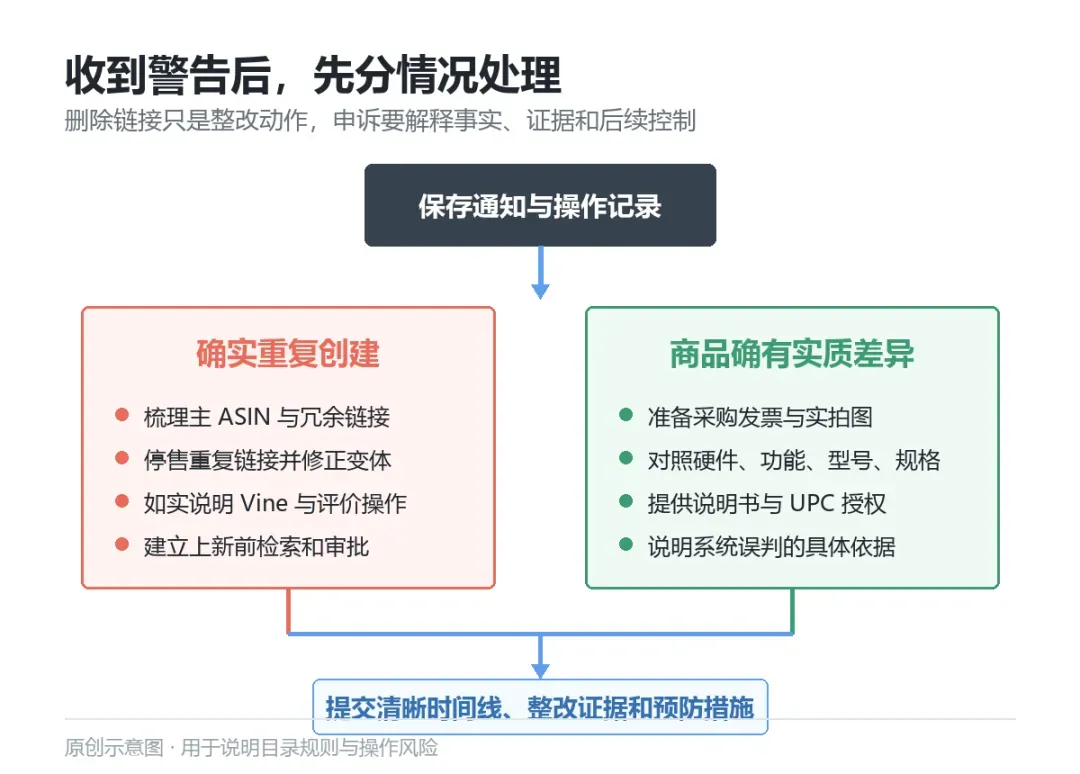收到ASIN警告后的处理流程原创示意图