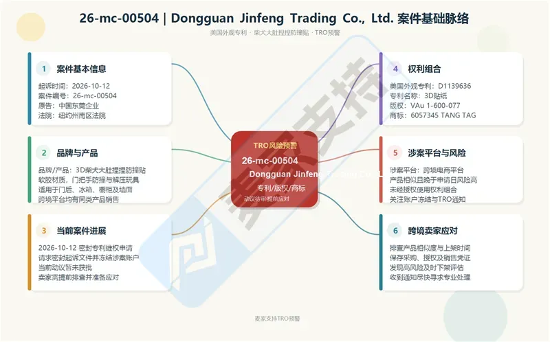 TRO预警|柴犬大肚捏捏防撞贴已提交维权申请,家居用品卖家速速应对