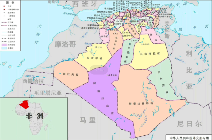 阿尔及利亚地图中文版高清可放大