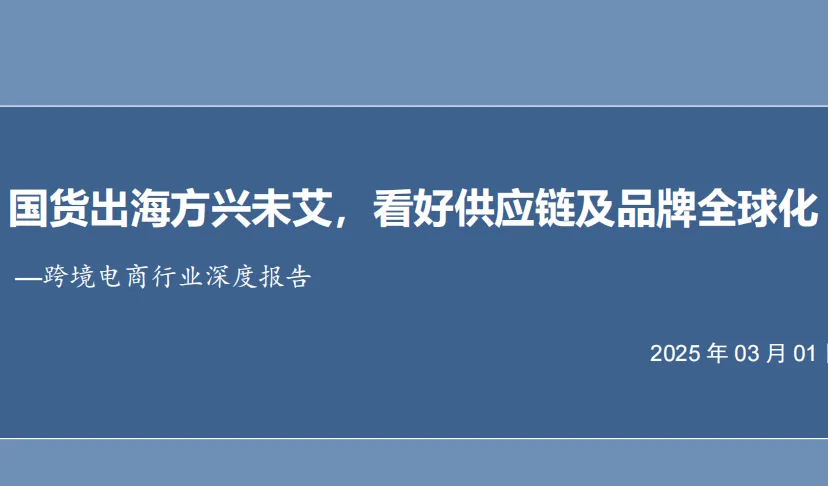《国货出海方兴未艾，看好供应链及品牌全球化》PDF下载