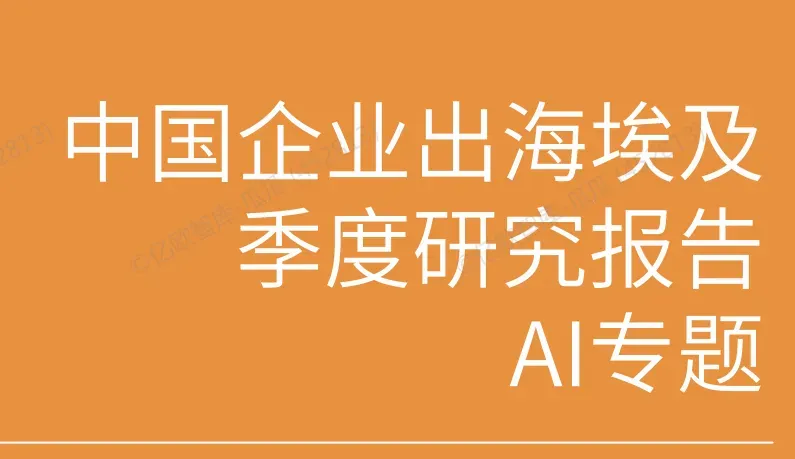 《中国企业出海埃及季度研究报告》PDF下载