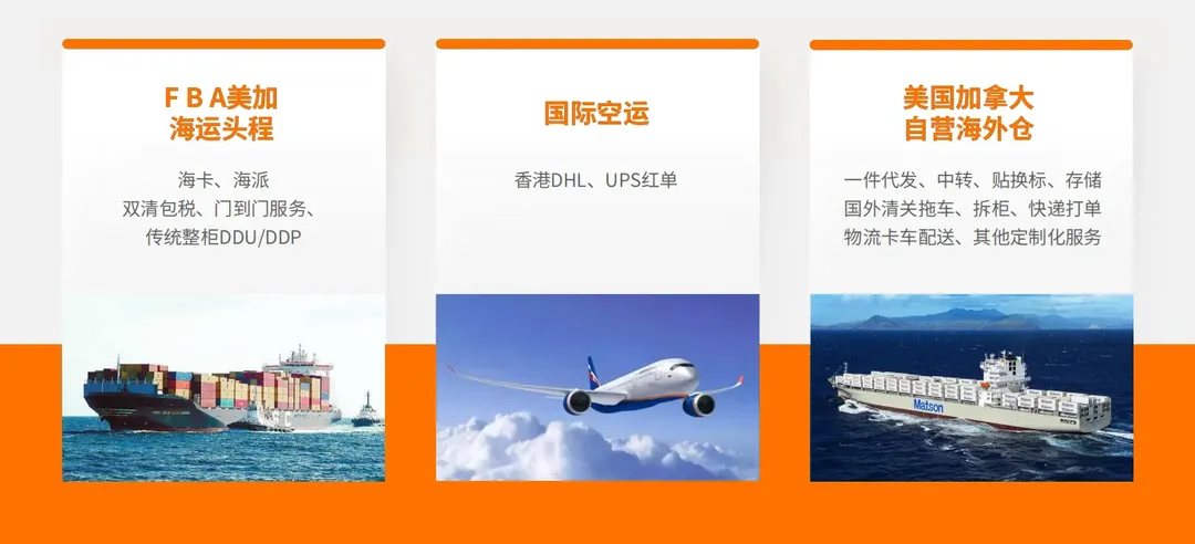 美国加拿大国际物流一站式服务，拼柜/整柜双清包税门到门服务，海卡、海派、空派FBA空海运头程及一件代发