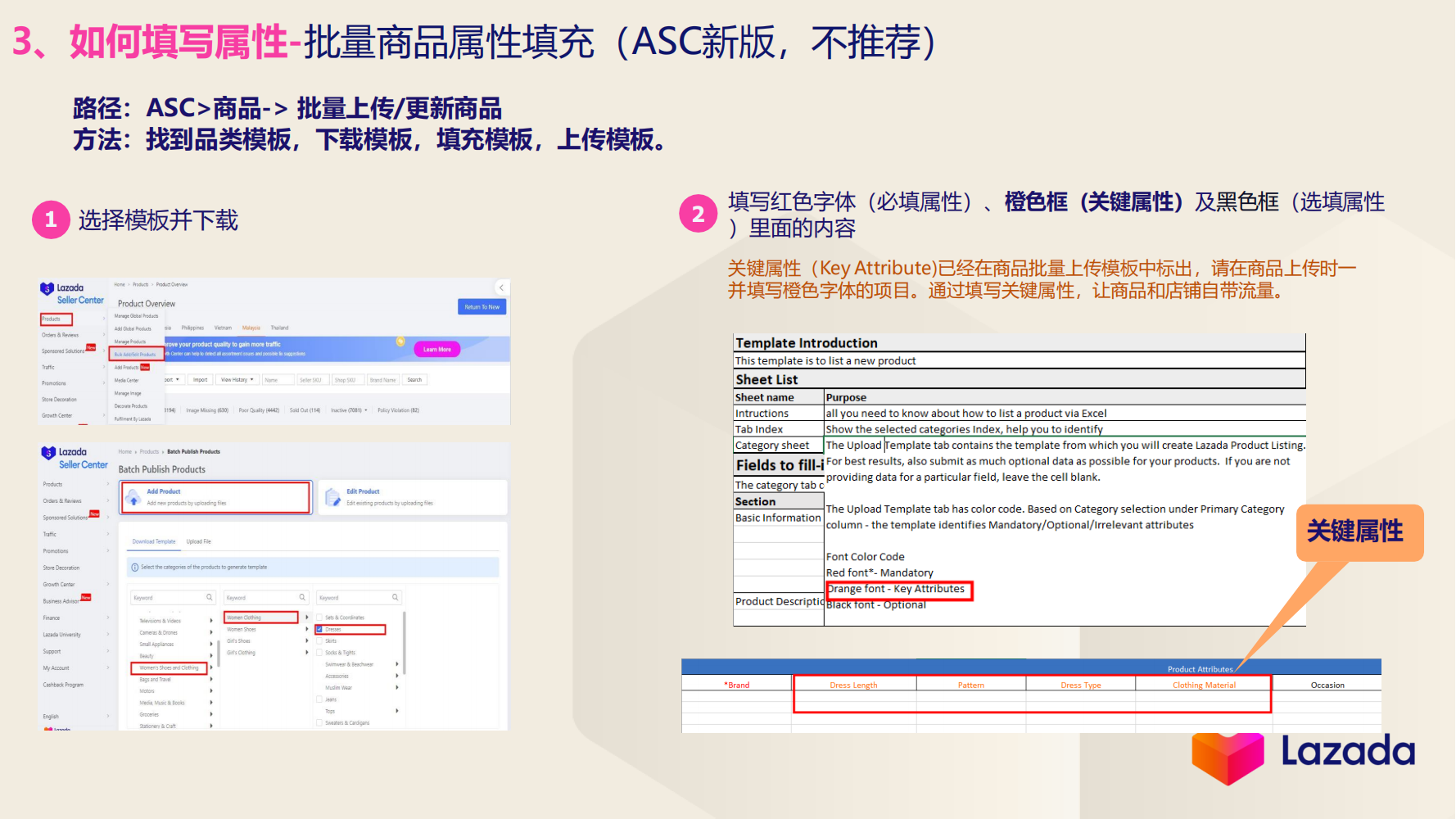 路径:ASC>商品-> 批量上传/更新商品
