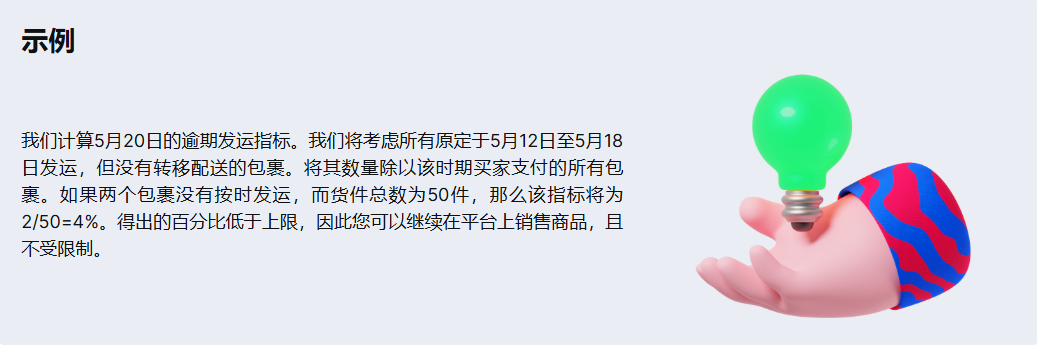 逾期发运百分比计算示例