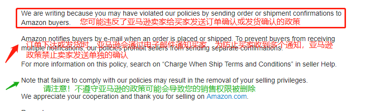 警告邮件！不遵守亚马逊政策会导致你的销售权限被删除