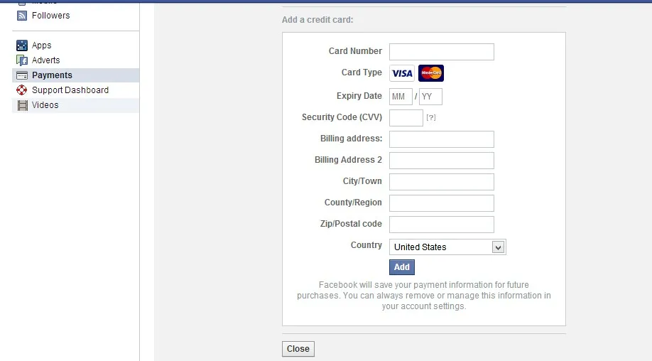 Facebook 广告支付形式在哪里添加? Facebook 广告支付形式在哪里添加?