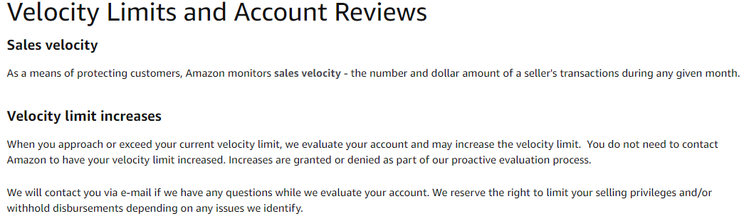 Velocity Limit 跨境百科 Amz123亚马逊导航 跨境电商出海门户 Velocity Limit 跨境百科 Amz123亚马逊导航 跨境电商出海门户