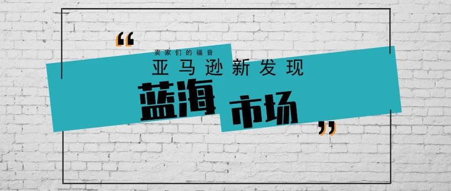 好消息！又一蓝海市场被亚马逊发现，卖家们准备好随时“下海”了吗？