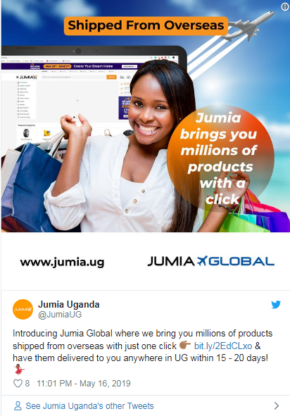 Jumia版“天猫国际”Jumia global在乌干达上线，目前可提供这些产品类别……