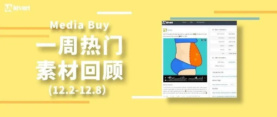 Idvert上周（12.2-12.8）FB &amp; Native热门素材—Media buy专场