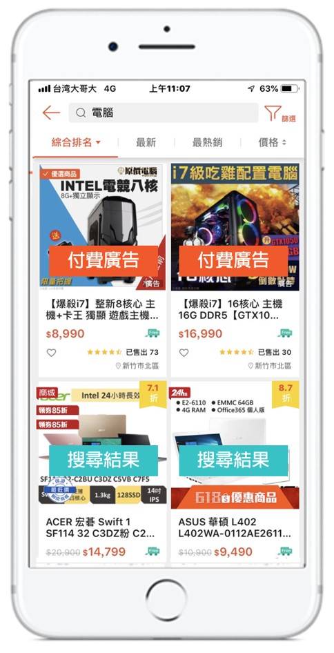     shopee虾皮关键字广告介绍 - 广告出现的地方