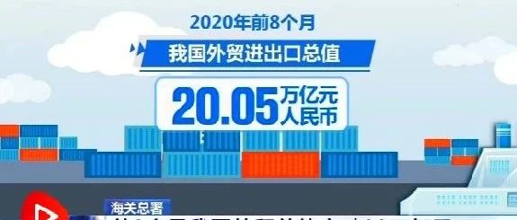 ​前8个月我国外贸总值突破20万亿元；亚马逊禁止外国卖家向美国出售种子；Lazada拟禁止小卖家或食品和药品供应商