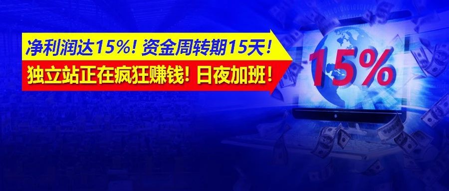 净利润达15%！资金周转期15天！独立站正在疯狂赚钱，日夜加班！有人却在安逸……