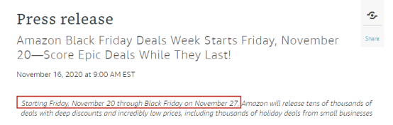 卖家即将爆单 亚马逊黑五将于11月日开启 跨境头条 Amz123亚马逊卖家网址导航