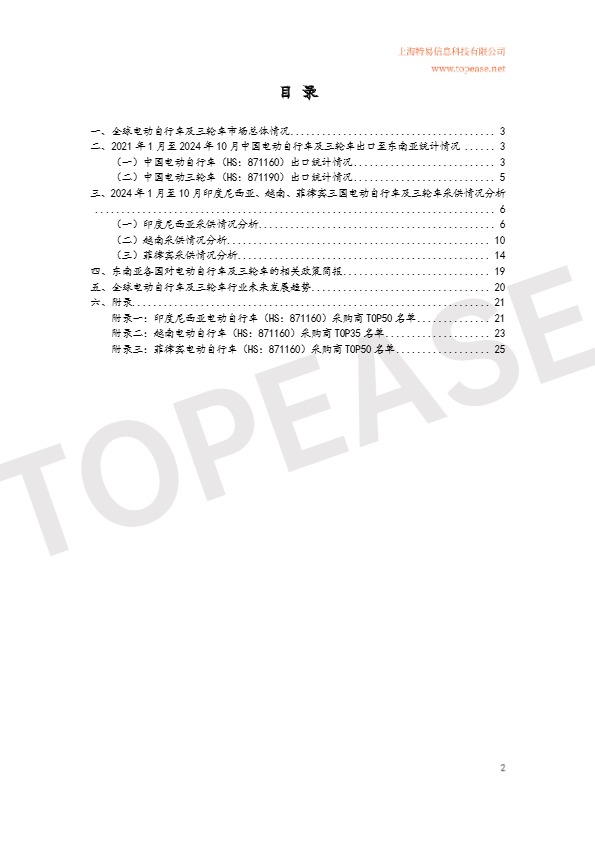 2024年中国电动自行车及三轮车东南亚市场出口分析白皮书 