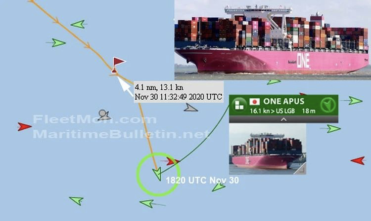 1900多个集装箱损坏或丢失！ONE一大型集装箱船遭遇事故