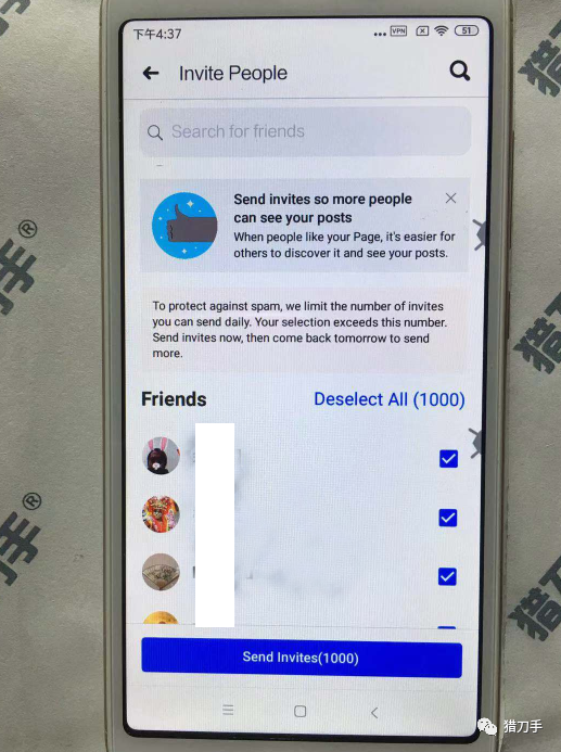 FaceBook营销号邀请关注公共主页的问题
