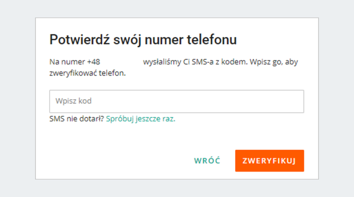 Potwierdzenie numeru Telefonu