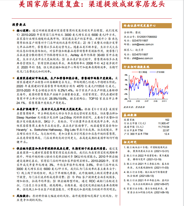 《家居行业专题报告：美国家居渠道复盘》PDF下载