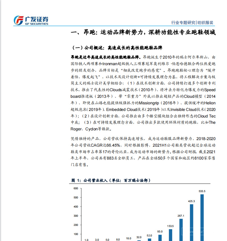 《纺织服装行业运动鞋报告-以极致专业化跑鞋突围运动鞋服市场》PDF下载