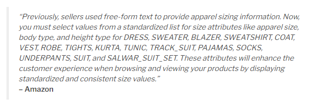 亚马逊服装属性指令已开始生效