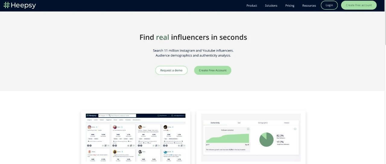 Heepsy-分析网红受众提供决策所需的关键指标 Heepsy-分析网红受众提供决策所需的关键指标