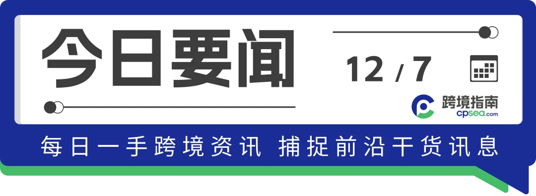 Shopee多站点开启12月广告全额返活动;罕见!为应对Temu、SHEIN,亚马逊降低廉价服装佣金丨跨境日报