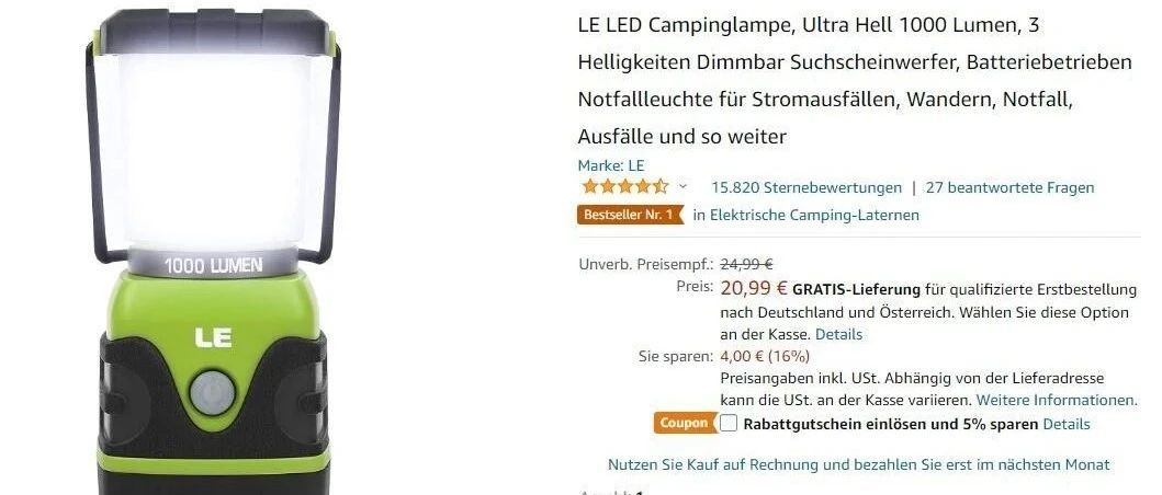 #1 Best Seller--露营灯--德国专利侵权预警