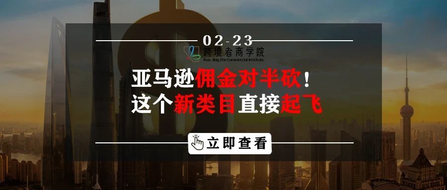 亚马逊佣金对半砍！这个新类目直接起飞