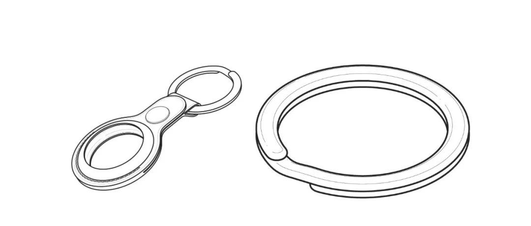 苹果AirTag钥匙扣侵权风险提示2，以及中外专利图中虚线部分含义的区别讲解。