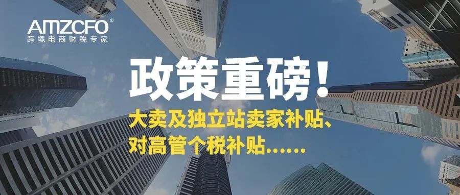 政策重磅！大卖及独立站卖家补贴、对高管个税补贴......