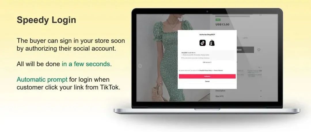 支持tiktok账号一键登录shopify店铺的插件不试下？