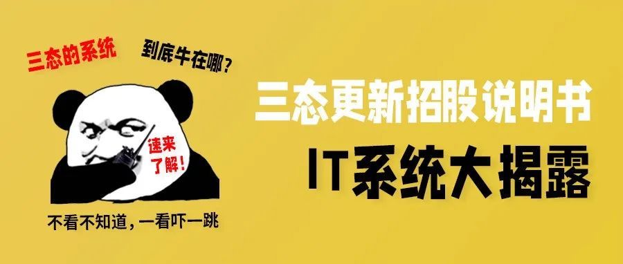 三态更新招股说明书，IT系统大揭露