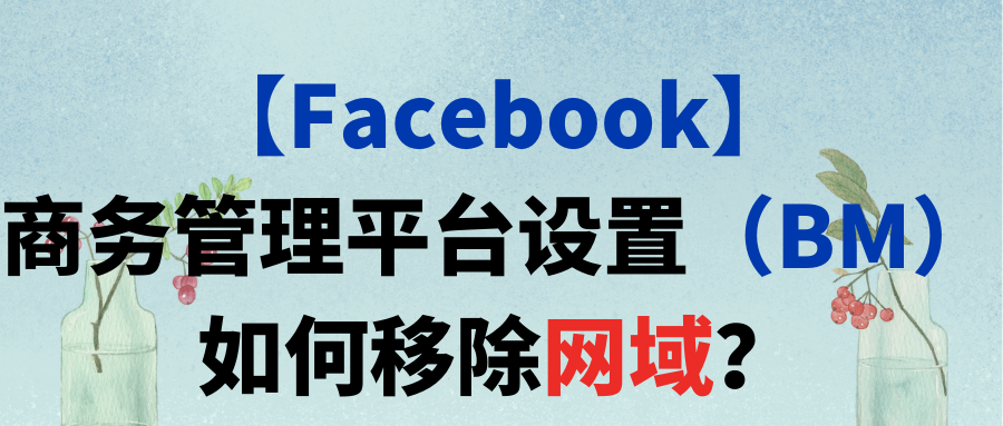 【Facebook】商务管理平台设置（BM）如何移除网域？