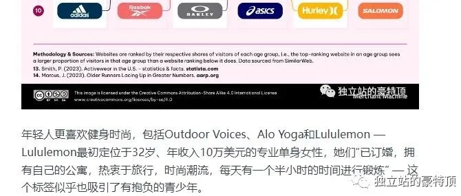 英美消费者不同年龄段人群在不同品类中访问最多的电商独立站