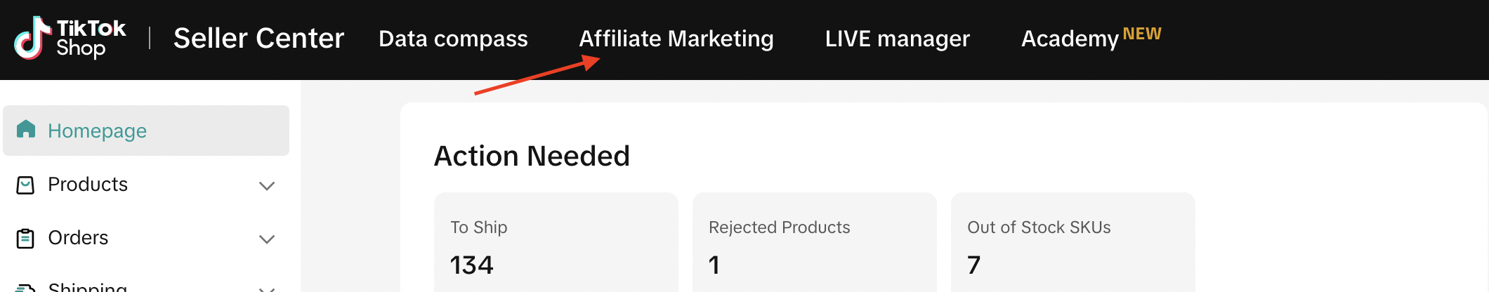 点击Affiliate Marketing进入达人广场
