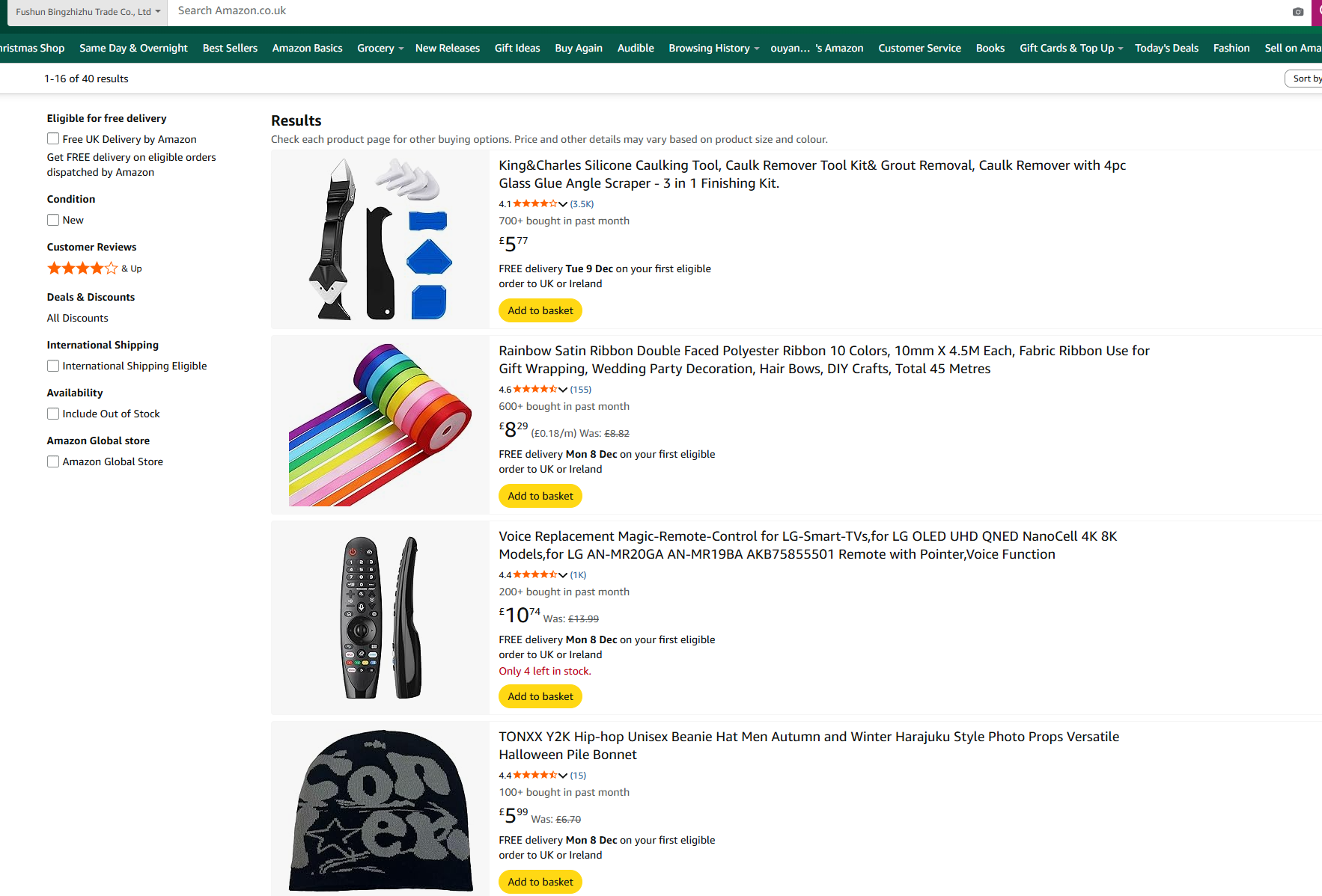 英国Fushun Bingzhizhu Trade Co., Ltd